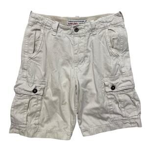 American Eagle Mens Cargo Shorts 32 Beige Classic Length Utility Pockets Outdoor